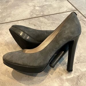 Michael Kors gray suede stiletto heels